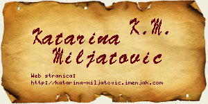 Katarina Miljatović vizit kartica